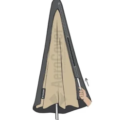 Madison Delos Luxe stokparasol 200x300 cm. - Grey met Sevilla voet en hoes