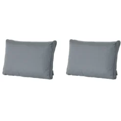 Madison - Lounge Rugkussen Rib grey - Ca. 43x73 cm - Set van 2