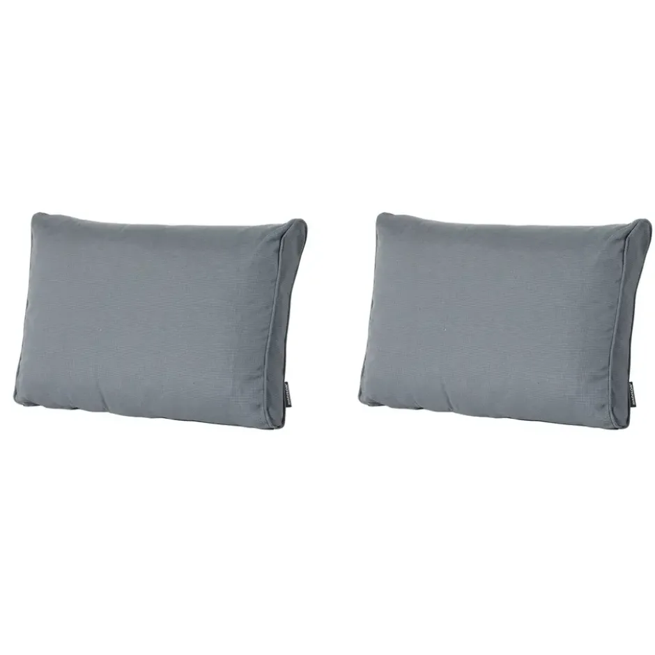 Madison - Lounge Rugkussen Rib grey - Ca. 43x73 cm - Set van 2