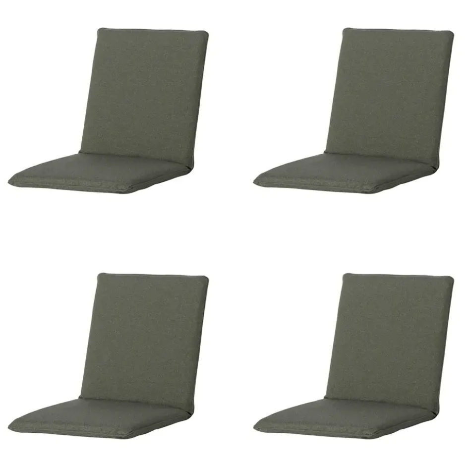 Madison - Stapelstoelkussen Manchester green - Ca. 97x49 cm - Set van 4