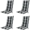 Madison - Tuinstoelkussen Hoge Rug Alice grey - Ca. 123x50 cm - Set van 4