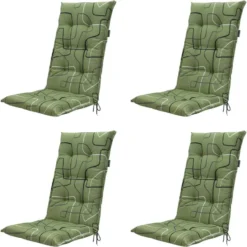 Madison - Tuinstoelkussen Hoge Rug Joah sage - Ca. 123x50 cm - Set van 4