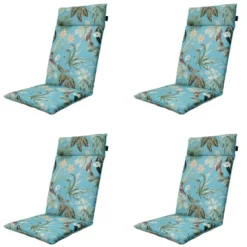 Madison - Tuinstoelkussen Hoge Rug Grasse aqua - Ca. 120x50 cm - Set van 4