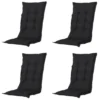 Madison - Tuinstoelkussen Hoge Rug Panama black - Ca. 123x50 cm - Set van 4