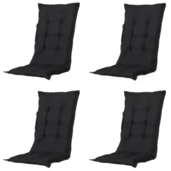 Madison - Tuinstoelkussen Hoge Rug Panama black - Ca. 123x50 cm - Set van 4