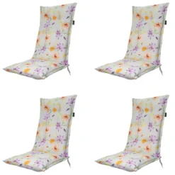 Madison - Tuinstoelkussen Hoge Rug Florina purple - Ca. 123x50 cm - Set van 4