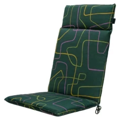 Madison - Tuinstoelkussen Hoge Rug Joah green - Ca. 120x50 cm - Set van 4