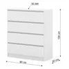 Maja dressoir S4 40x90x104 cm wit mat met 4 lades