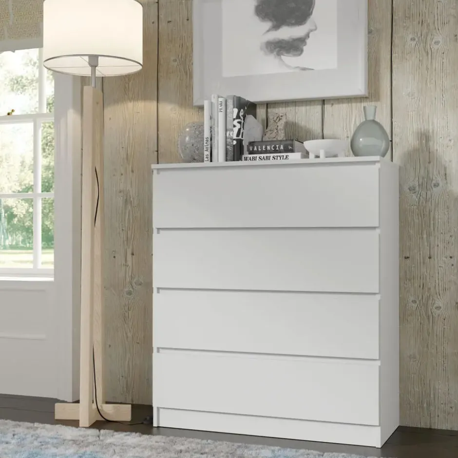 Maja dressoir S4 40x90x104 cm wit mat met 4 lades