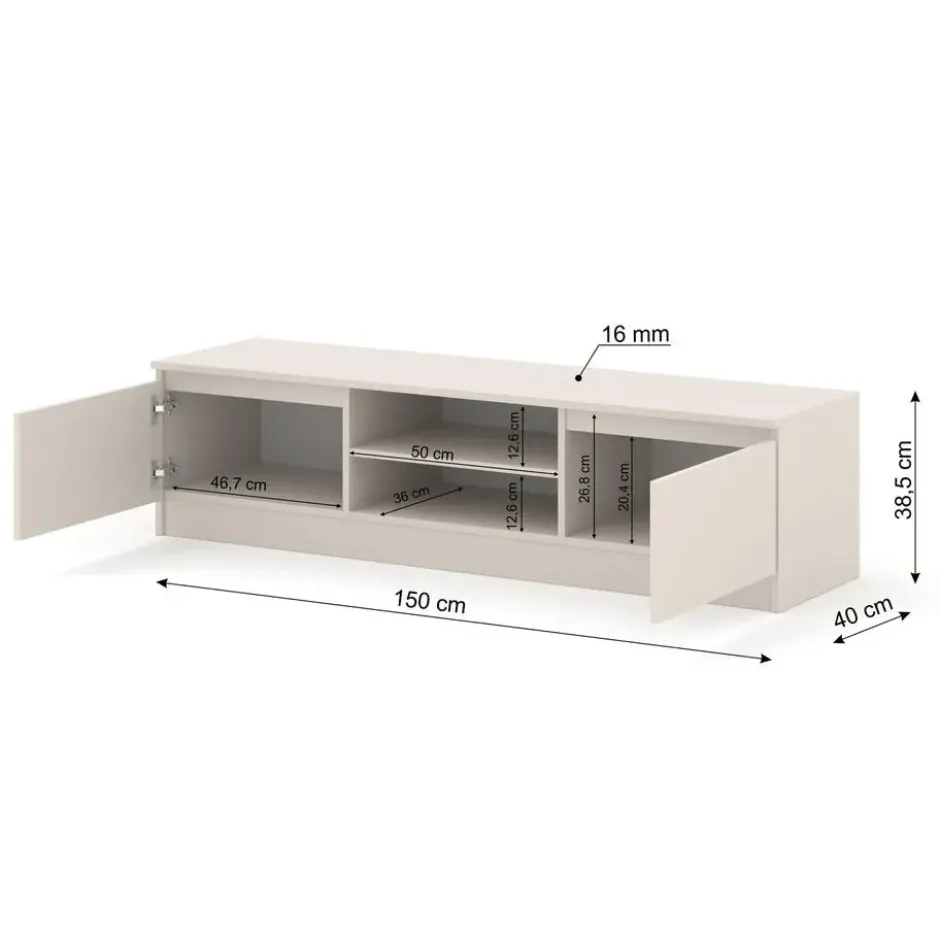 MAJA TV meubel ladekast 150 cm kasjmier