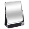 Make-up spiegel - 3x zoom - metaal - 7 x 20 cm - zilver - rechthoek