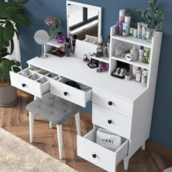 Make-up Tafel - 112cm - Incl. Kruk - Bulon