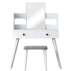Make-up Tafel Wit - 112cm - Incl. Kruk - Bulon