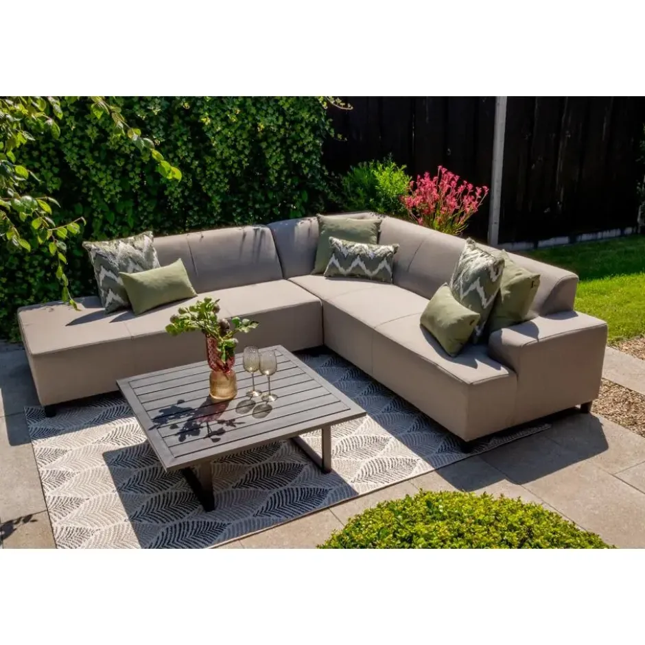 Malaga/Cuba - hoekbank loungeset chaise longue - taupe