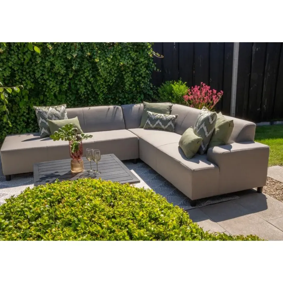 Malaga/Cuba - hoekbank loungeset chaise longue - taupe