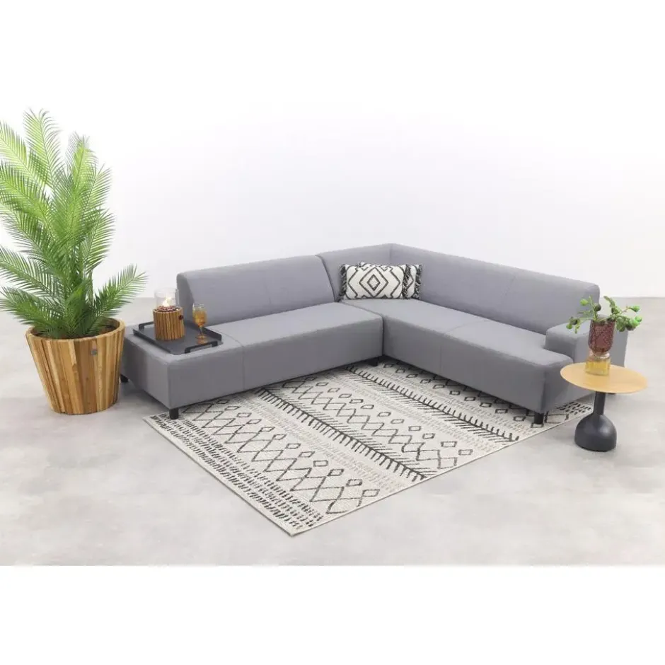 Malaga hoekbank loungeset chaise longue - taupe