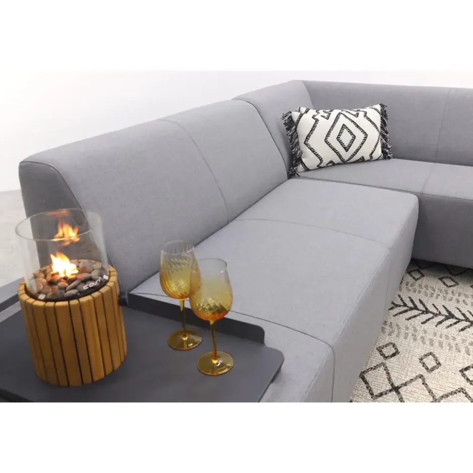 Malaga hoekbank loungeset chaise longue - taupe
