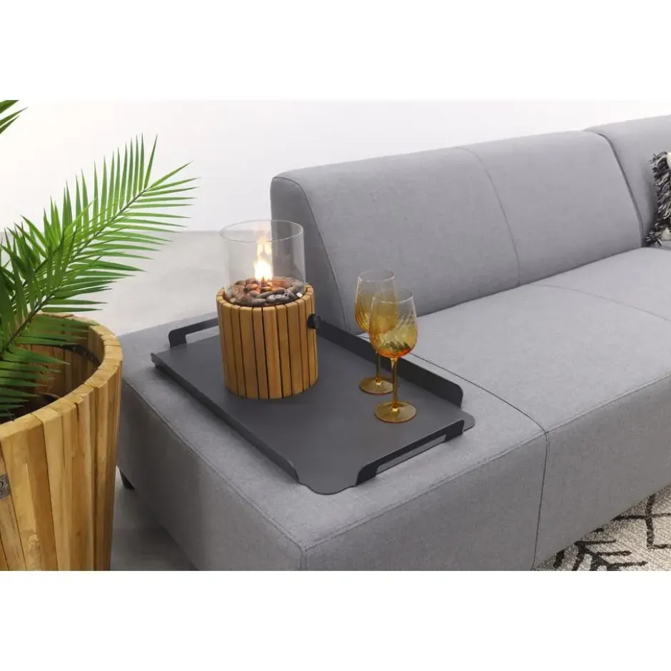 Malaga hoekbank loungeset chaise longue - taupe