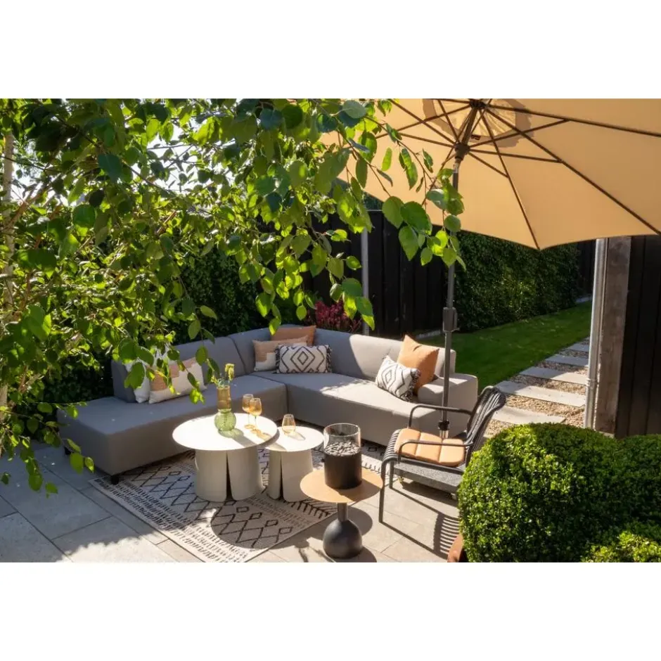 Malaga hoekbank loungeset chaise longue - taupe