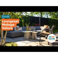 Malaga hoekbank loungeset chaise longue - taupe