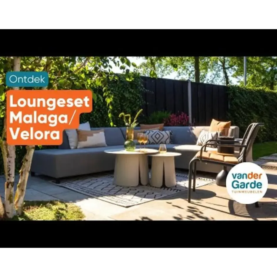 Malaga hoekbank loungeset chaise longue - taupe