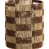 Mand Check - naturel/bruin - 40xØ34 cm