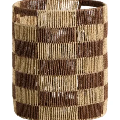 Mand Check - naturel/bruin - 40xØ34 cm