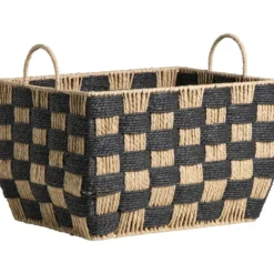 Mand Check naturel/zwart - 32x40x30 cm