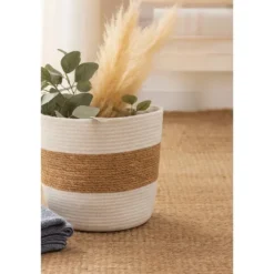 Mandenset (3-delig) van jute in bruin