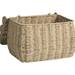 Mand Moda met deksel - bruin - 27x37x23 cm