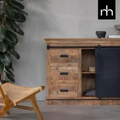 Mangohoutonline - Dressoir Newark 200cm Rechthoekig - Bruin - Mahom