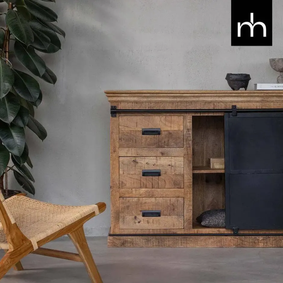 Mangohoutonline - Dressoir Newark 200cm Rechthoekig - Bruin - Mahom