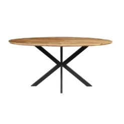 Mangohoutonline - Eettafel Bologna 160x90cm Ovaal - Bruin - Mahom
