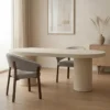 Mangohoutonline - Eettafel Capsule Savannah Microcement Cilinderpoot