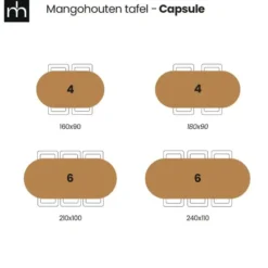 Mangohoutonline - Eettafel Capsule Savannah Microcement Cilinderpoot
