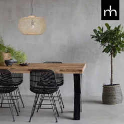 Mangohoutonline - Eettafel Columbus 260x100cm Rechthoekig Bruin
