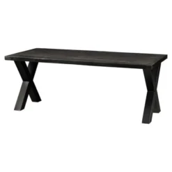 Mangohoutonline - Eettafel Columbus Black 240x100cm Rechthoekig