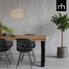 Mangohoutonline - Eettafel Columbus 240x100cm Rechthoekig Bruin