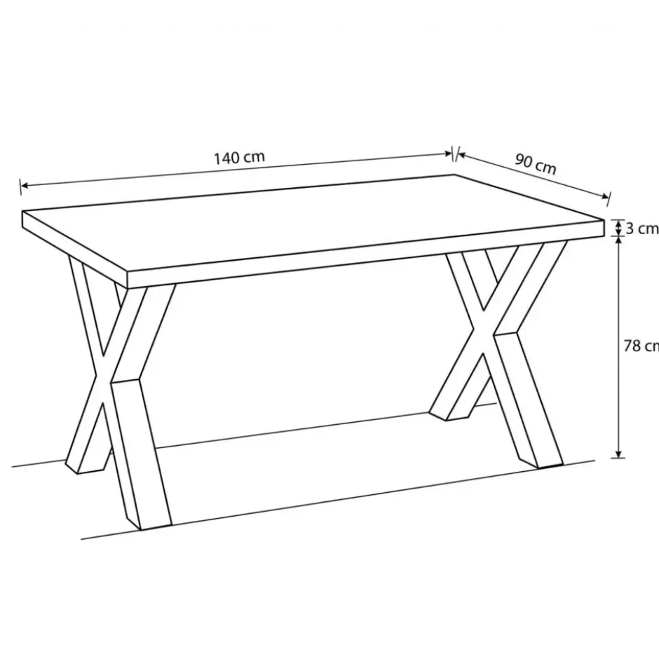 Mangohoutonline - Eettafel Columbus 140x90cm Rechthoekig Bruin