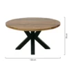 Mangohoutonline - Eettafel Madison 130cm Rond - Bruin - Mahom