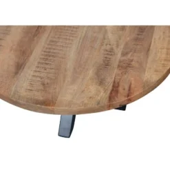 Mangohoutonline - Eettafel Madison 130cm Rond - Bruin - Mahom