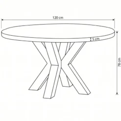 Mangohoutonline - Eettafel Madison 120cm Rond - Bruin - Mahom