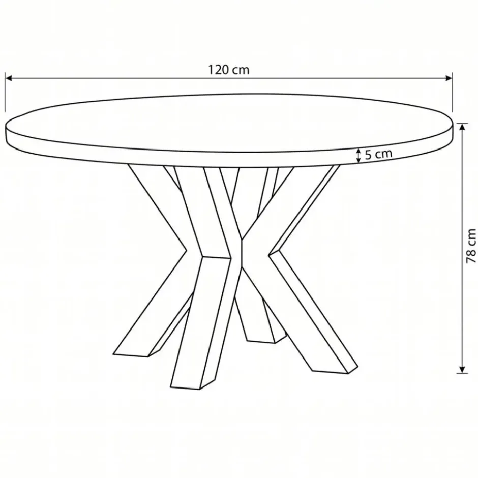 Mangohoutonline - Eettafel Madison 120cm Rond - Bruin - Mahom