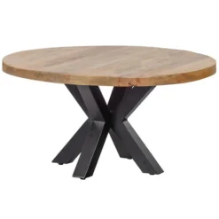 Mangohoutonline - Eettafel Madison 120cm Rond - Bruin - Mahom