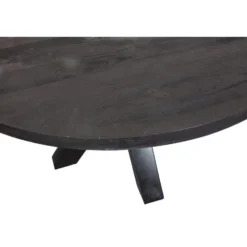 Mangohoutonline - Eettafel Madison Black Ø 160 Rond - Zwart - Mahom