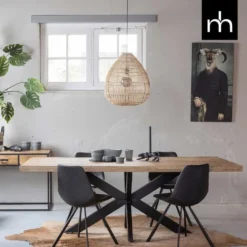 Mangohoutonline - Eettafel Memphis 160x90cm Rechthoekig Bruin
