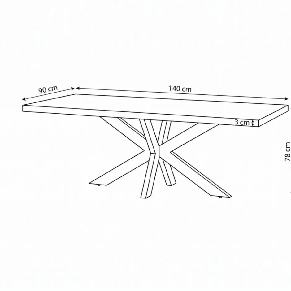 Mangohoutonline - Eettafel Memphis 140x90cm Rechthoekig Bruin