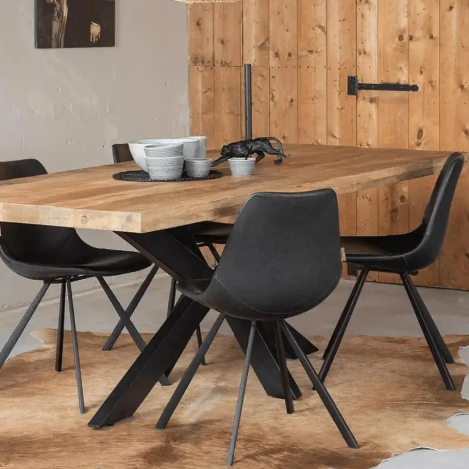 Mangohoutonline - Eettafel Memphis 140x90cm Rechthoekig Bruin