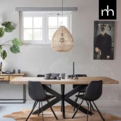 Mangohoutonline - Eettafel Memphis 280x120cm Rechthoekig Bruin