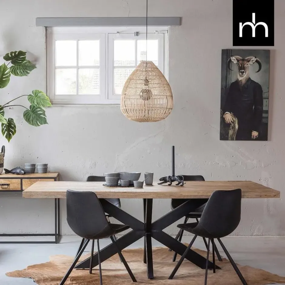 Mangohoutonline - Eettafel Memphis 280x120cm Rechthoekig Bruin